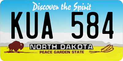 ND license plate KUA584