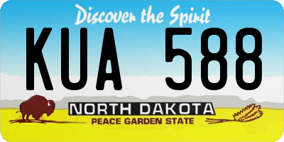 ND license plate KUA588