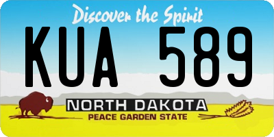 ND license plate KUA589