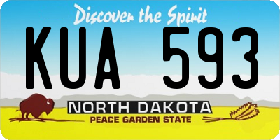 ND license plate KUA593