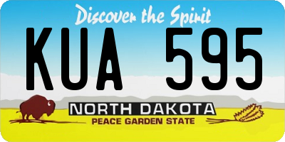 ND license plate KUA595