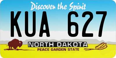 ND license plate KUA627