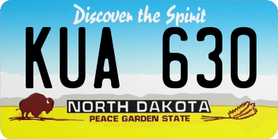 ND license plate KUA630