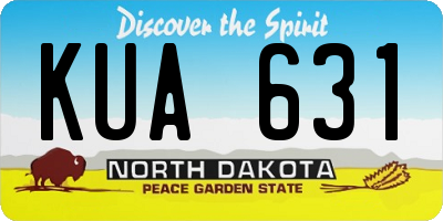 ND license plate KUA631