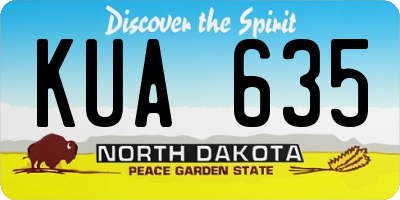 ND license plate KUA635