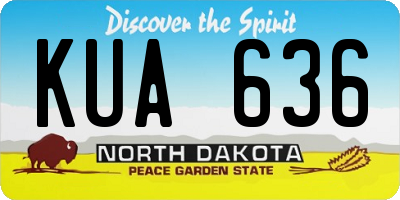 ND license plate KUA636