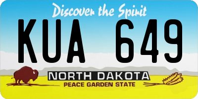 ND license plate KUA649