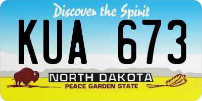 ND license plate KUA673