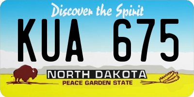 ND license plate KUA675