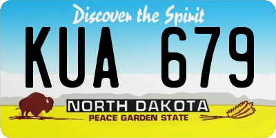 ND license plate KUA679