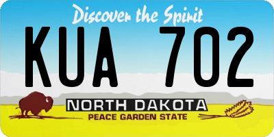 ND license plate KUA702