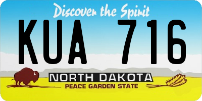 ND license plate KUA716