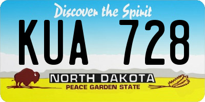 ND license plate KUA728