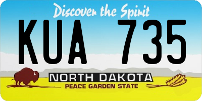 ND license plate KUA735