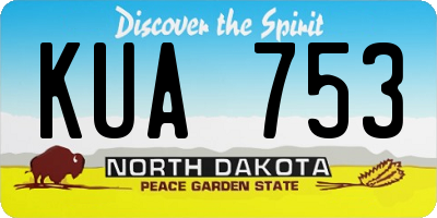 ND license plate KUA753
