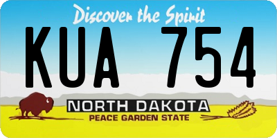 ND license plate KUA754