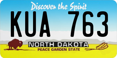 ND license plate KUA763