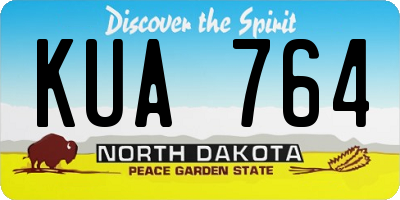 ND license plate KUA764