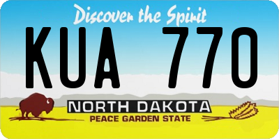 ND license plate KUA770