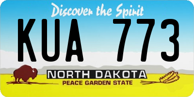 ND license plate KUA773