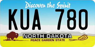 ND license plate KUA780