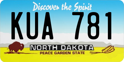ND license plate KUA781