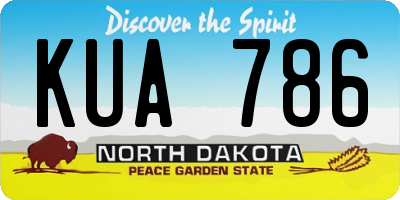 ND license plate KUA786