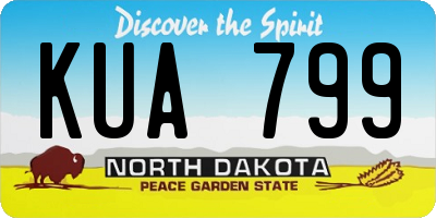 ND license plate KUA799
