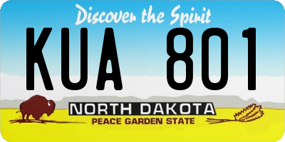 ND license plate KUA801