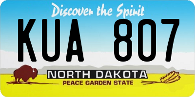 ND license plate KUA807