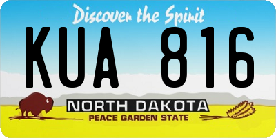 ND license plate KUA816