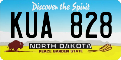 ND license plate KUA828