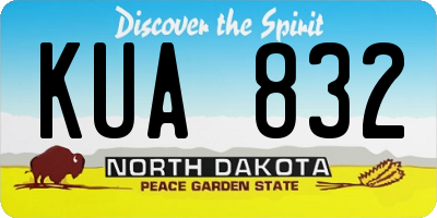 ND license plate KUA832