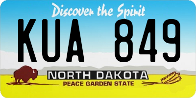 ND license plate KUA849