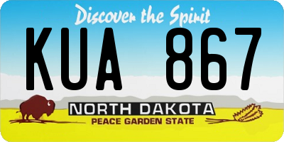ND license plate KUA867
