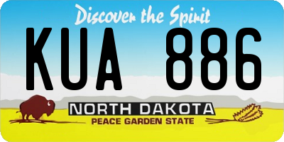 ND license plate KUA886