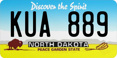 ND license plate KUA889