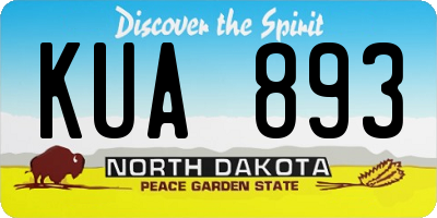 ND license plate KUA893