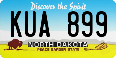 ND license plate KUA899