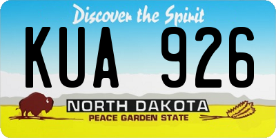 ND license plate KUA926