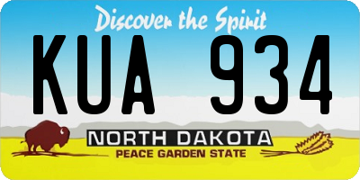 ND license plate KUA934