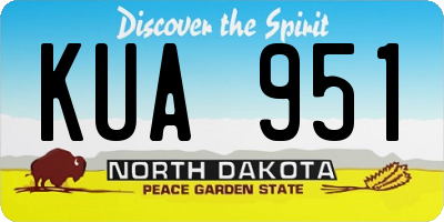 ND license plate KUA951