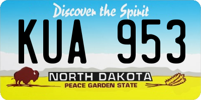 ND license plate KUA953