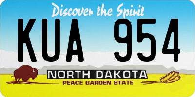 ND license plate KUA954