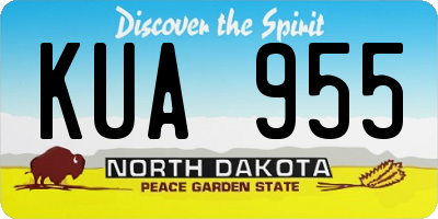 ND license plate KUA955