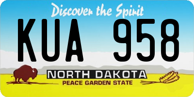 ND license plate KUA958