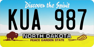 ND license plate KUA987