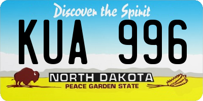 ND license plate KUA996
