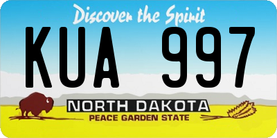 ND license plate KUA997