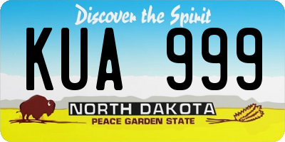 ND license plate KUA999